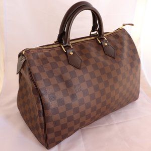 LOUISE VUITTON DAMIER EBENE SPEEDY 35 AUTHENTIC